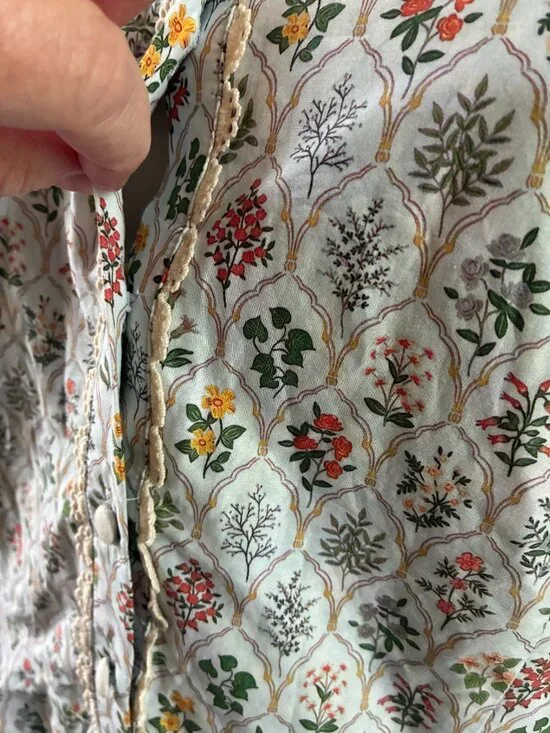 Ivy City Co Mae Dress Floral Lace Collar Puff Sleeve Cottagecore Size 14 - Picture 6 of 13